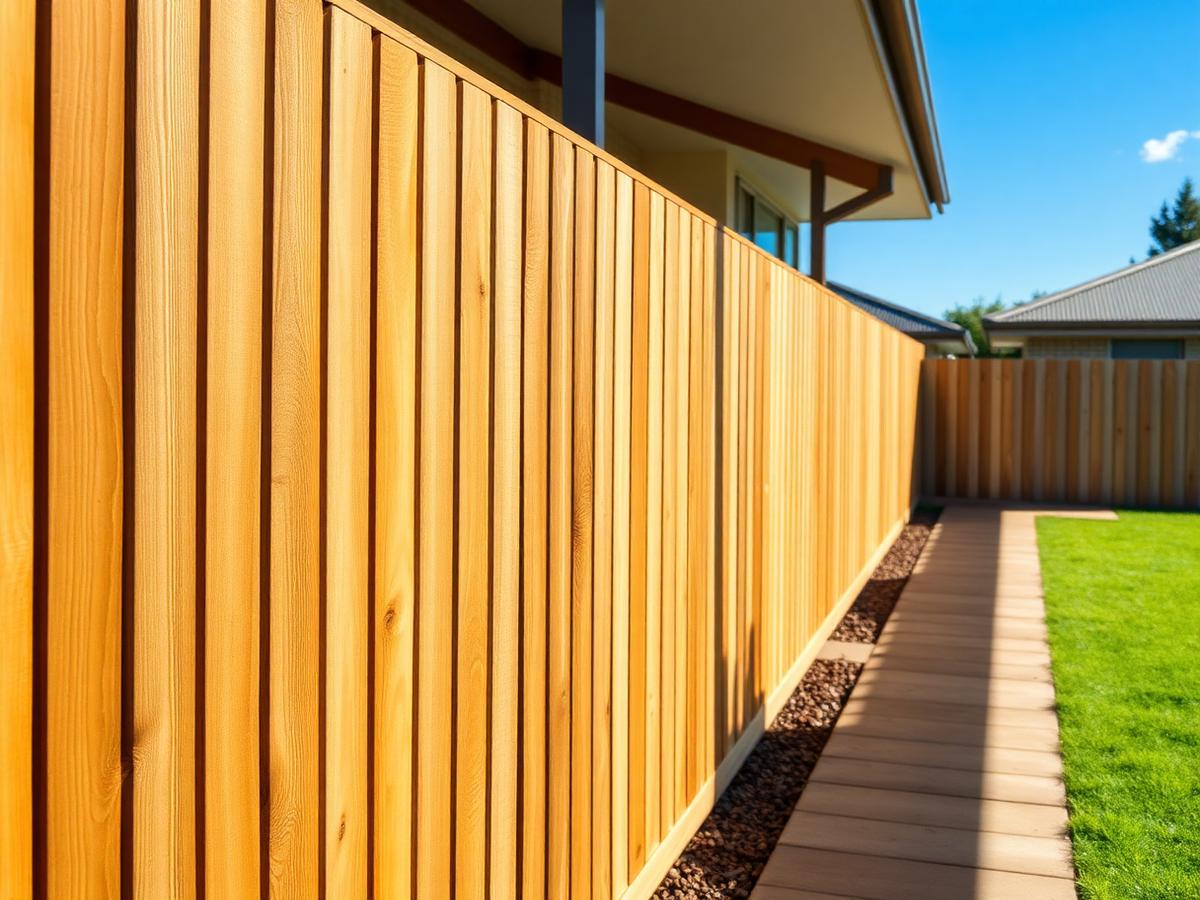 Freshly cleaned timber fence and side path in Werribee