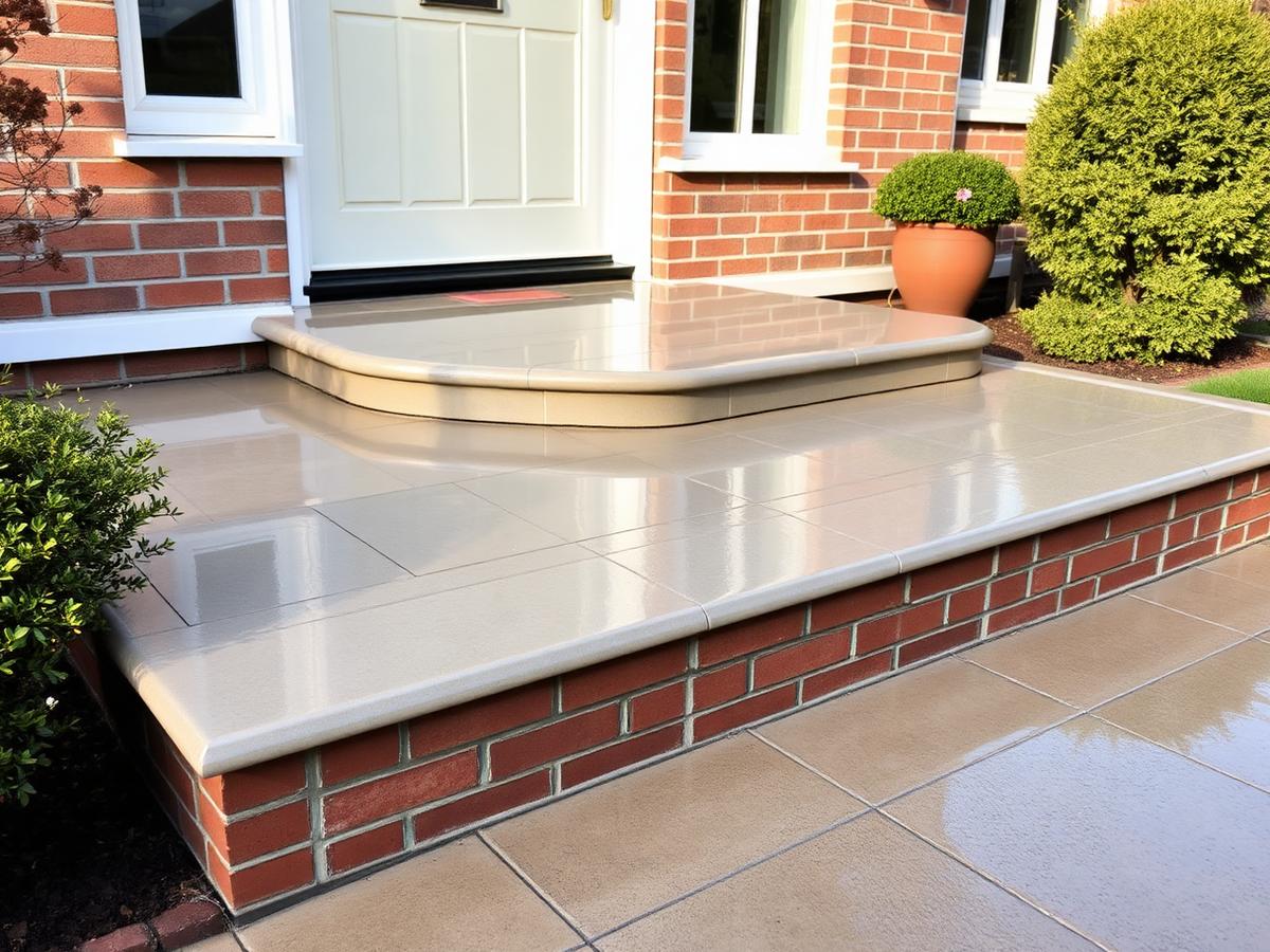 Spotless front path and steps after high pressure cleaning in Preston