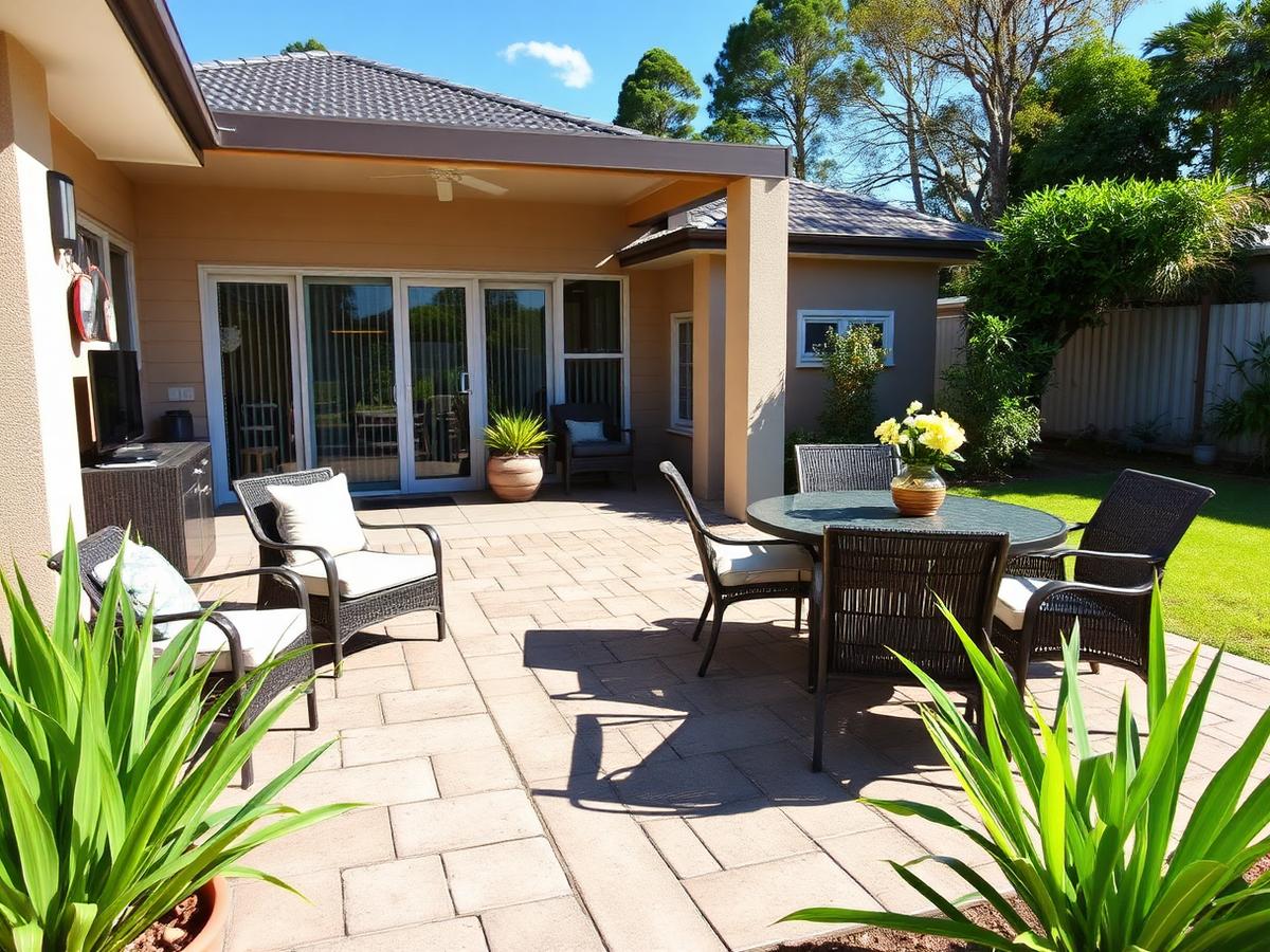 Restored paved outdoor entertaining area in Doncaster